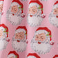 Pink christmas santa claus print women pajamas pants