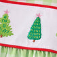 Green christmas tree embroidery girl set