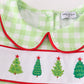 Green christmas tree embroidery boy set