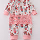 Pink christmas nutcracker print ruffle romper
