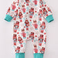 Blue christmas nutcracker print romper