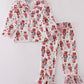Christmas nutcracker print ruffle pajamas set