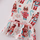 Christmas nutcracker print ruffle pajamas set