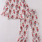 Christmas nutcracker print ruffle pajamas set