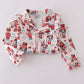 Christmas nutcracker print ruffle pajamas set