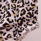 Pink santa claus leopard ruffle bloomer set