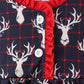 Navy deer print ruffle dress