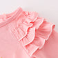 Pink believe embroidery ruffle romper