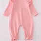 Pink believe embroidery ruffle romper
