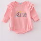 Pink believe embroidery ruffle bubble