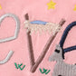 Pink believe embroidery ruffle bubble