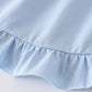 Blue believe embroidery ruffle pants set