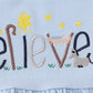 Blue believe embroidery dress