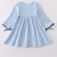 Blue believe embroidery dress