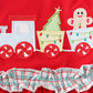 Red gingerbread applique ruffle pants set