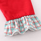 Red gingerbread applique ruffle pants set