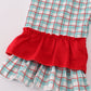 Red gingerbread applique ruffle pants set