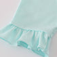 Blue GOIN TO THE ZOO embroidery ruffle pants set