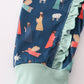 Navy nativity print ruffle romper