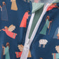 Navy nativity print romper