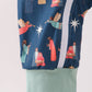 Navy nativity print romper