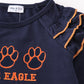 Navy war eagle embroidery girl top