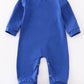 Blue chomp embroidery boy romper