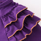 Purple geaux embroidery girl ruffle top