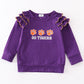 Puprle go tigers embroidery girl top