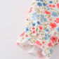 Pink&blue floral print ruffle bubble