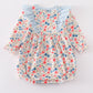 Pink&blue floral print ruffle bubble