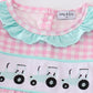 Pink tractor embroidery girl set