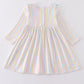 Stripe princess embroidery girl dress