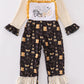 Mustard happy new year embroidery girl jumpsuit set