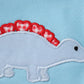 Blue valentine dinosaur applique boy bubble set