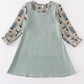 Sage duck french knot girl dress set