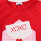 Red valentine XOXO applique girl dress