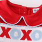 Red valentine XOXO smocked boy bubble