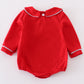 Red valentine XOXO smocked boy bubble