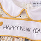 Mustard happy new year embroidery girl bubble