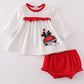 Valentine's day character applique girl bloomer set