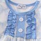 Blue bow girl bloomer set