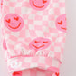 Pink valentine smile print girl set