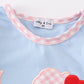 Blue valentine puppy heart applique girl romper