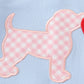 Blue valentine puppy heart applique girl romper