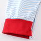 Blue stripe valentine puppy heart embroidery boy romper