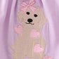 Purple valentine'day puppy embroidery girl bloomer set