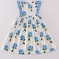 Blue hydrangea print girl dress