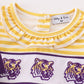 Yellow tiger embroidery LSU girl bubble