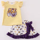 Yellow tiger applique LSU girl set